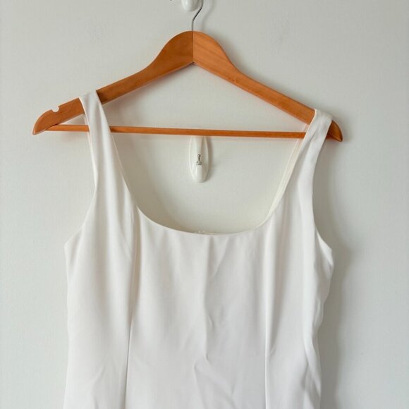 Zara Sleeveless Square Neck Flared Skirt Long Dress NWT White Size Small - Picture 8 of 12